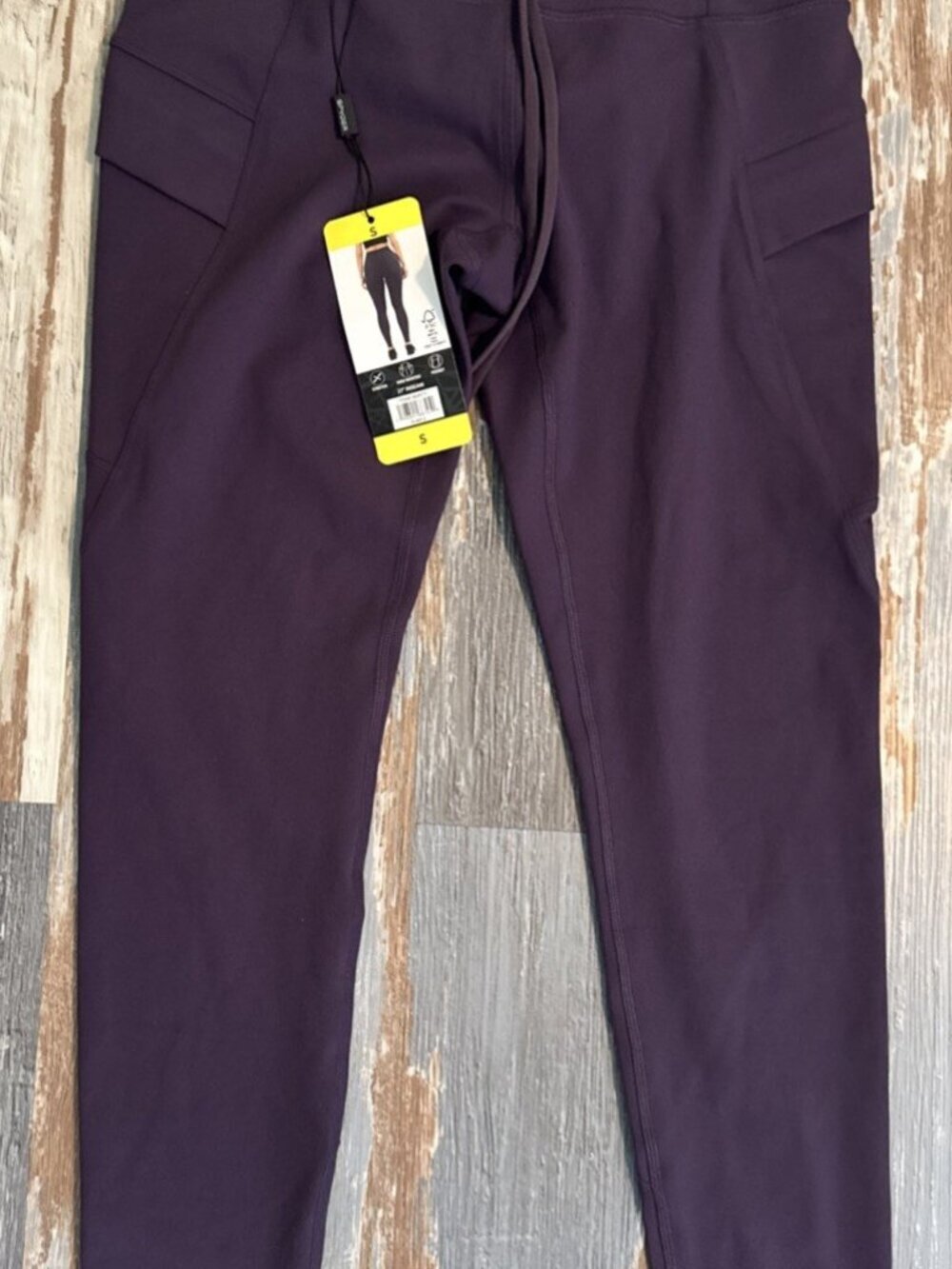Spyder Active Pants Womens Small Purple High Rise Leggings Pockets Athletic NEW